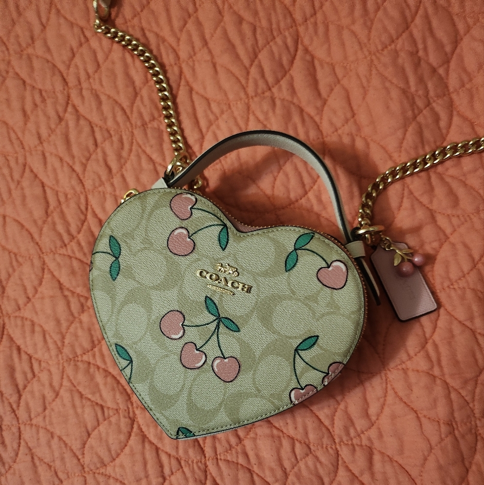 Coach cherry heart crossbody